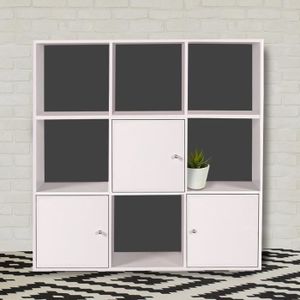 Compo Meuble De Rangement Contemporain Blanc Mat L 92 Cm Achat