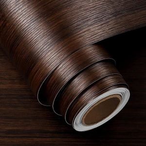 Rouleau de papier adhesif pour meuble effet bois - Cdiscount