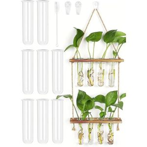 VASE - SOLIFLORE 2 Étage Vase Mural, 8Pcs Vase Tube À Essai, Pot De