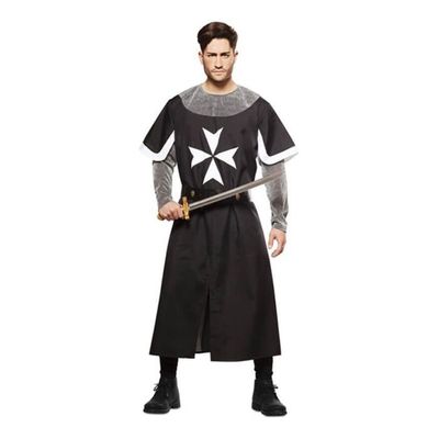 Cape Médiévale à Capuche avec Ceinture, Pochette et Accessoire de Tête Déguisement Viking, Sorcièreou Vampire pour Halloween, Carnaval, Festival et Soirée Ren Faire Taille (Black-Set, 100cm-lang