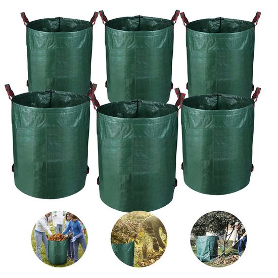 USHOP Lot De 4X 272L Sacs De Jardin, Sac Jardin Pliable Avec Poignées, Indéchirables, Étanches, Sac Jardin Dechets Verts Déchets Verts, Feuilles