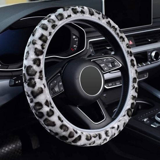 Housse De Volant Motif Léopard - Protection Universelle - Facile à Installer - Déco Intérieur Voiture - Pour Toutes Saisons
