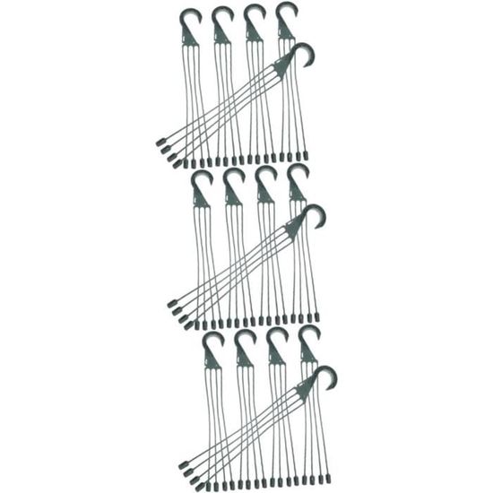 Lot De 12 Chaînes De Suspension Métal 50cm Avec Crochets - Pour Mangeoires, Jardinières, Lanternes
