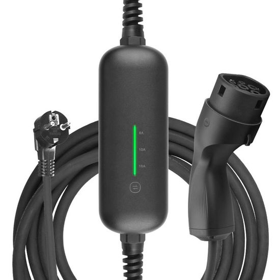 Caja de carga portátil tipo 2, Cable ajustable de 16 amperios, 240V, 3,84kw, Com