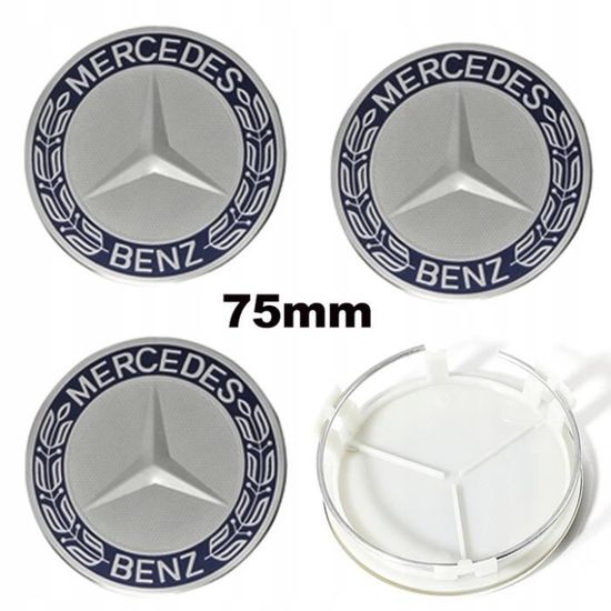 Juxinchang - 4pcs Centre De Roue 75mm Bleu foncé Mercedes Benz Logo Cache  Moyeu Jante Emblème - Cdiscount Auto