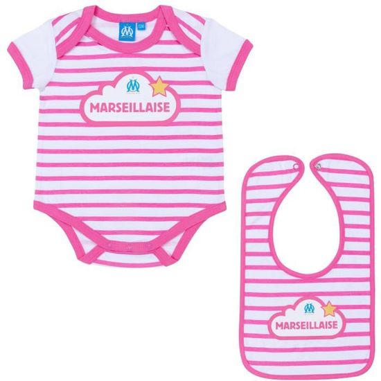 Ensemble body bavoir b b fille OM Collection officielle