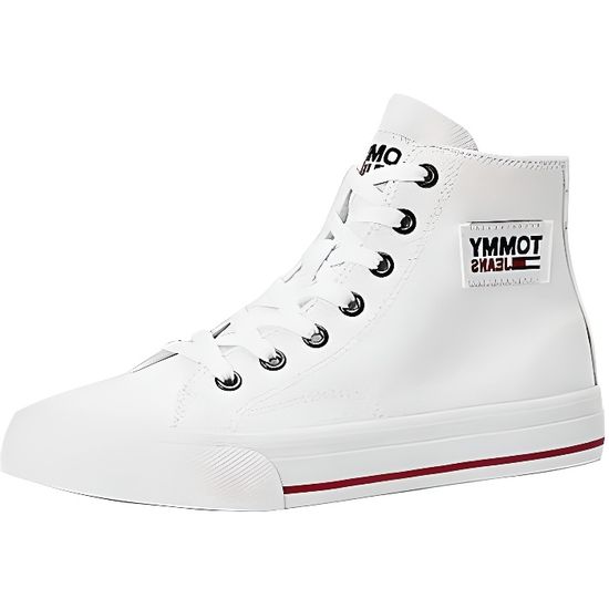 Baskets montantes Tommy Hilfiger ref 52319 White White Cdiscount Chaussures