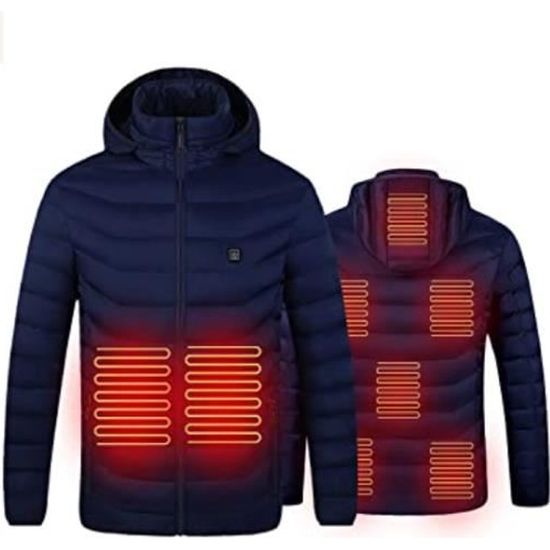 Veste Chauffante USB Homme/Femme - 21 Zones De Chauffage, 4 Températures - Imperméable Lavable - Pour Moto, Pêche, Chasse
