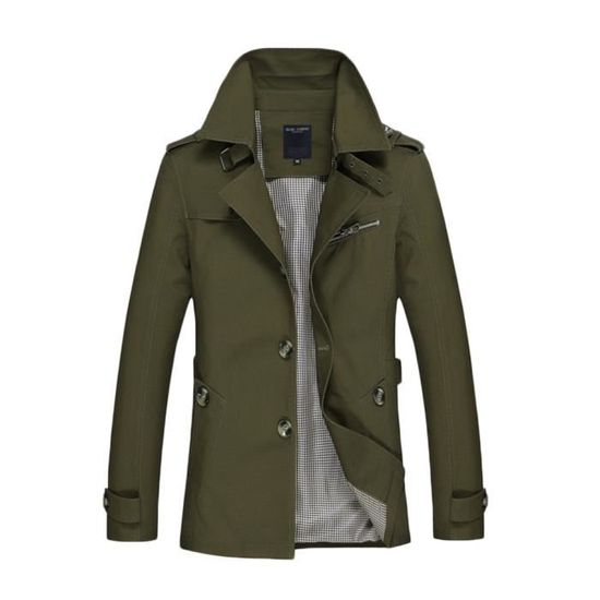 Homme Trench Slim Classique Trench Mi-Longue D?�contract?�e Duffle-Coats Trench ?� Simple 