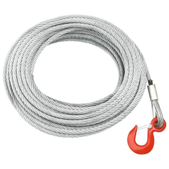 Câble en acier 800 kg 0,8 t d = 8,3 mm 20 m câble câble de