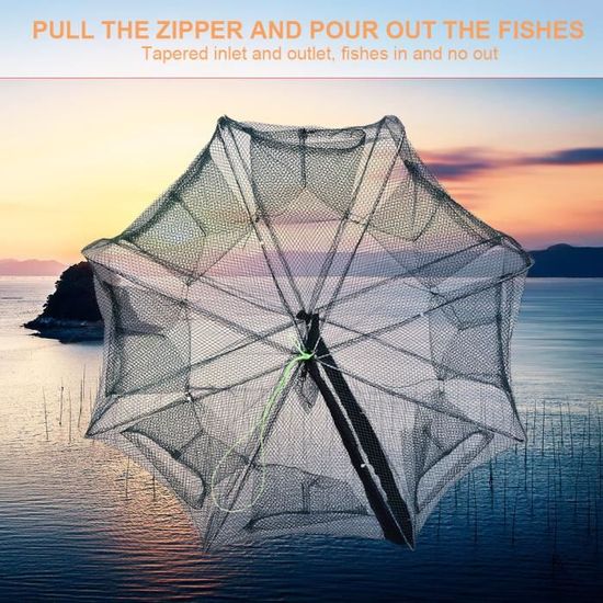 Nasse de pêche pliable - En filet - Pour le poisson | UK