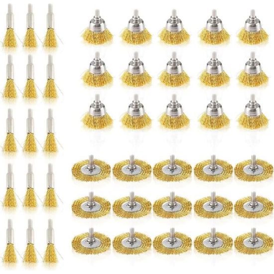 Lot De 15 Brosses Métalliques (5x3) - Pour Nettoyage, Dérouillage - Neuf
