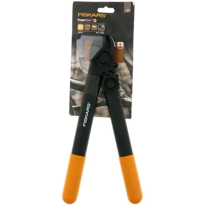 FISKARS Coupe-branches Powergear™ I L31 à crémaillère et à enclume 39,5cm Ø 35mm