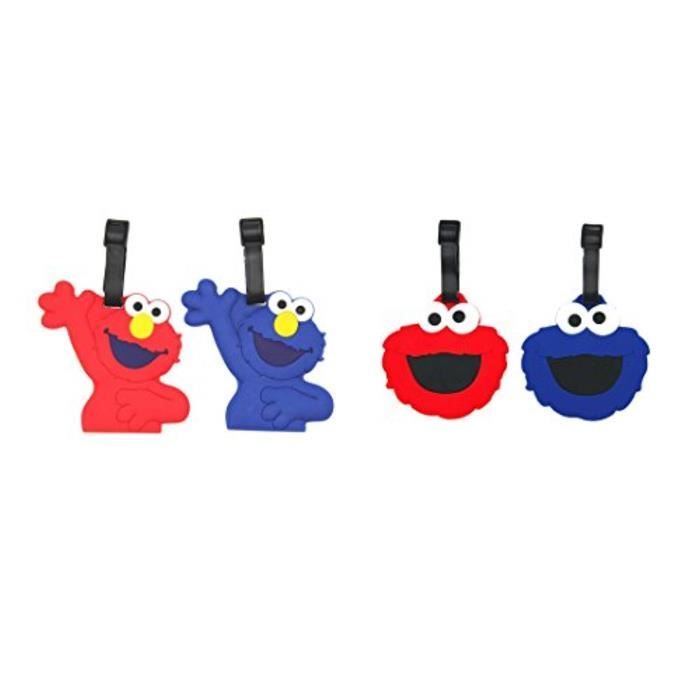 Bracelet De Montre Vendu Seul OMMDQ Cartoon Étiquette de bagage avec sangle réglable (4 Pack Sesame Street. Cookie Monster