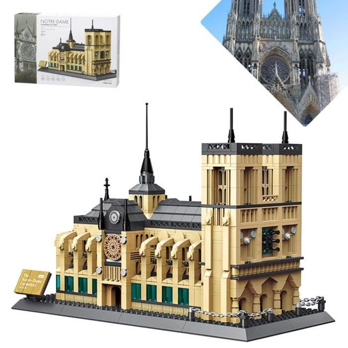 Puzzle 3D Notre-Dame de Paris,Blocs de Construction jouets Éducatifs Modèle Architectural Assemblage pour 6 ans et plus Enfants