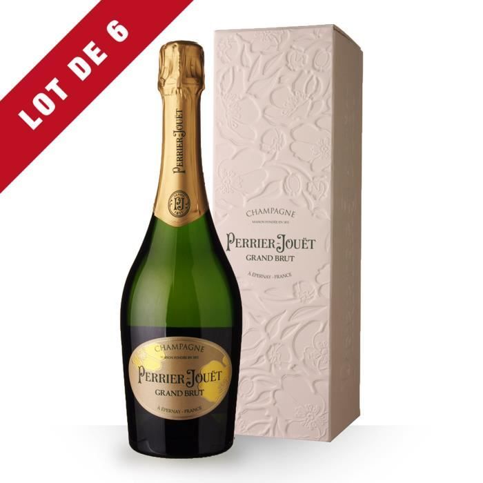 6X Perrier-Jouët Grand Brut 75cl - Etui - Champagne