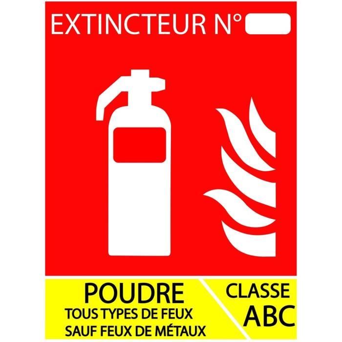 Lot de 10 Panneaux extincteur poudre ABC 100 x 150 mm - Materiel Incendie