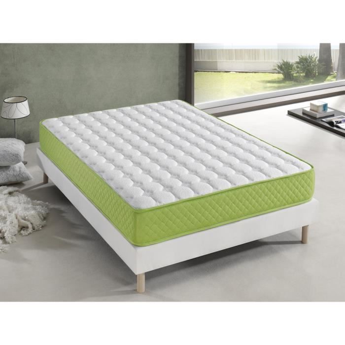 MATELAS NATURE 160X200 CM A MEMOIRE DE FORME EPAISSEUR 15 CM. Accueil Moelleux et soutien ferme