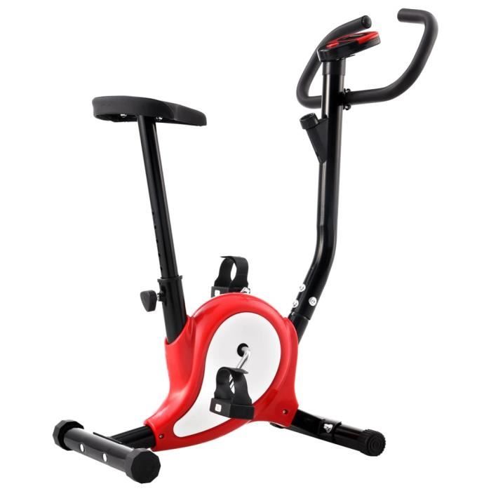 vidaXL Vélo d'appartement avec résistance à courroie Rouge