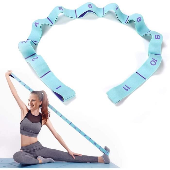 Sangle d'exercice, Yoga Stretch Bandes avec 11 Anneaux, Bandes élastiques d'exercice d'entraînement, Adultes Bande de Résistance