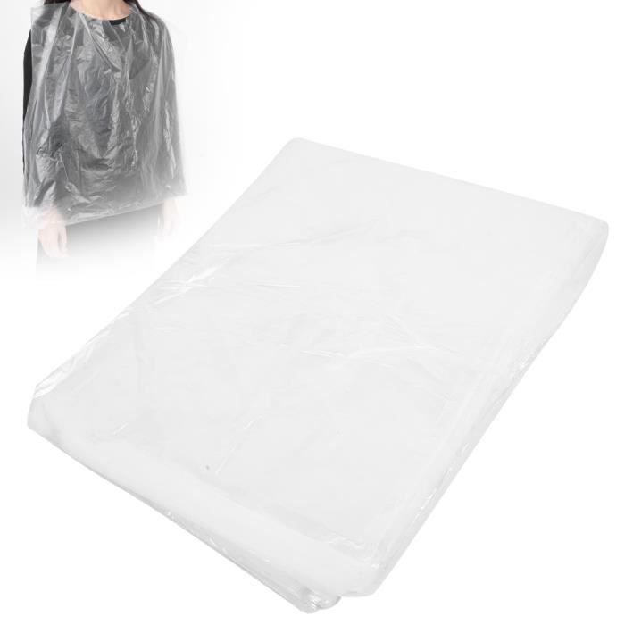 Cape jetable de coiffeur, 50pcs tablier de coupe de cheveux jetable teinture de cheveux Salon de coiffure Cape de coiffeur
