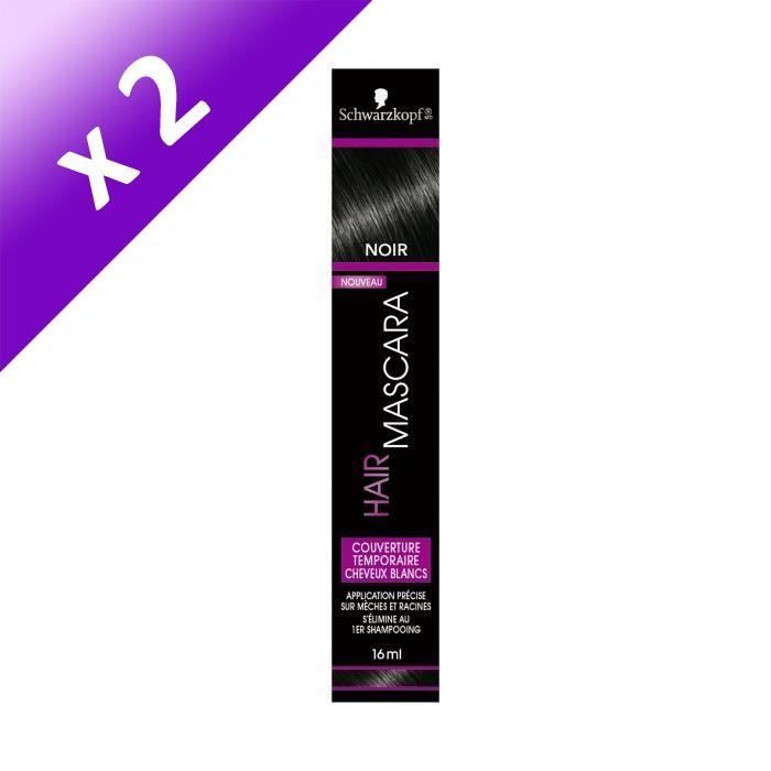 SCHWARZKOPF Hair Mascara - Coloration Racines Temporaire - Noir - 16 ml (Lot de 2)