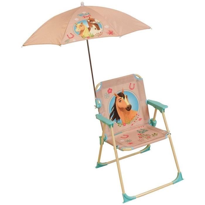 SPIRIT Chaise pliante avec parasol pour enfant