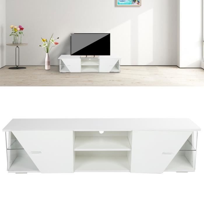 yapidgbuy© Meuble TV / Banc TV avec LED - 150 cm - blanc mat - style moderne
