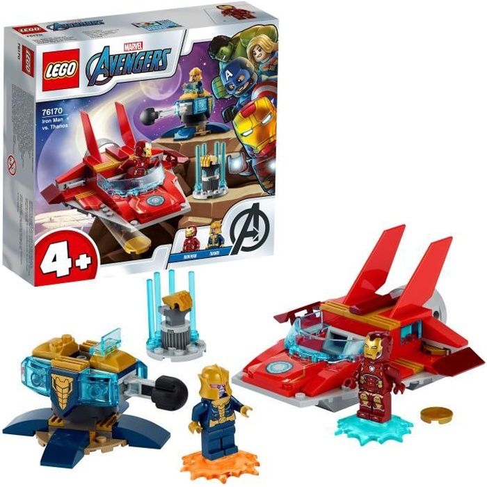 LEGO® 76170 Marvel Avengers Iron Man Contre Thanos Jouet avec 2 Figurines pour Enfants de 4 Ans et +
