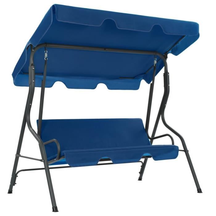 Balancelle confort Balancelle Relax and Play Balancelles de jardin de jardin Bleu foncé 170 x 110 x 153 cm Tissu