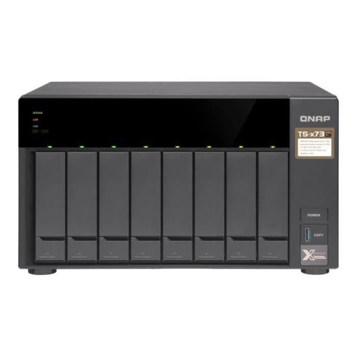QNAP Système de stockage SAN/NAS TS-873 - 8 x Total de compartiments - 512 Mo Flash Memory Capacity - AMD R-Series Quad-core