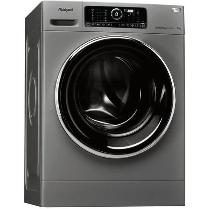 Whirlpool AWG 912 S-PRO, Autonome, Charge avant, Noir, Gris, Toucher, Noir, Acier inoxydable