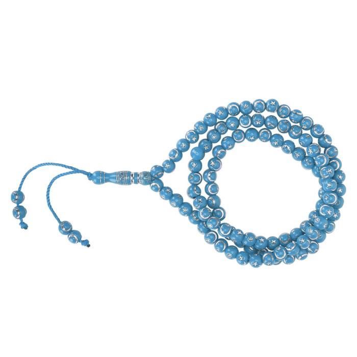 Zerone perles de chapelet de dorure Chapelet musulman Outil de prière de culte islamique 99 Grains Résine Dorure Article religieux