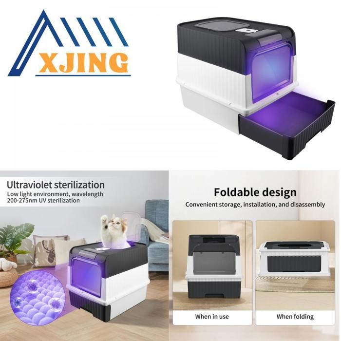 Meilleurs prix pour XJING bac à litière bac à litière pour chat avec pelle bac à litière ouvert et fermé 48*35*36cm