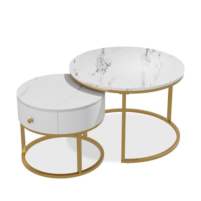 Ensemble de tables basses Madrid 70x70cm petite table avec tiroir Marbre Vicco 51682 Ensemble de tables basses Madrid 70x70cm petite table avec tiroir Marbre Vicco 51682