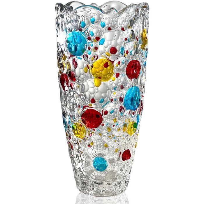 Vase en verre pour fleurs grand vase coloré cadeau danniversaire moderne et personnalisé pour la décoration du salon