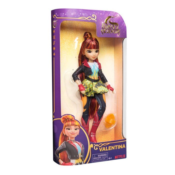 SPINMASTER Unicorn Academy - Poupée Valentina 24 cm - 9 articulations chevelure à coiffer brosse et vêtements inclus - Dès 4 ans