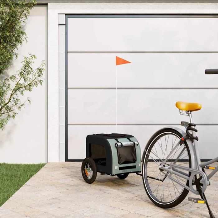 Remorque velo - trailerbike Vidaxl Remorque de vélo pour animaux de compagnie gris et noir