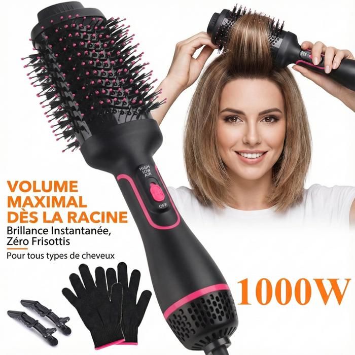 Brosse Soufflante - 1000W - Sécher Redresser et Donner du Volume - Onvient à Tous les Types de Cheveux