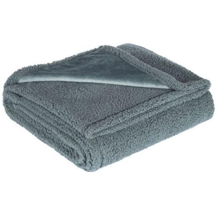 Couverture imperméable en flanelle pour chien grise 100 x 145 cm Couvertures pour chats et chiens