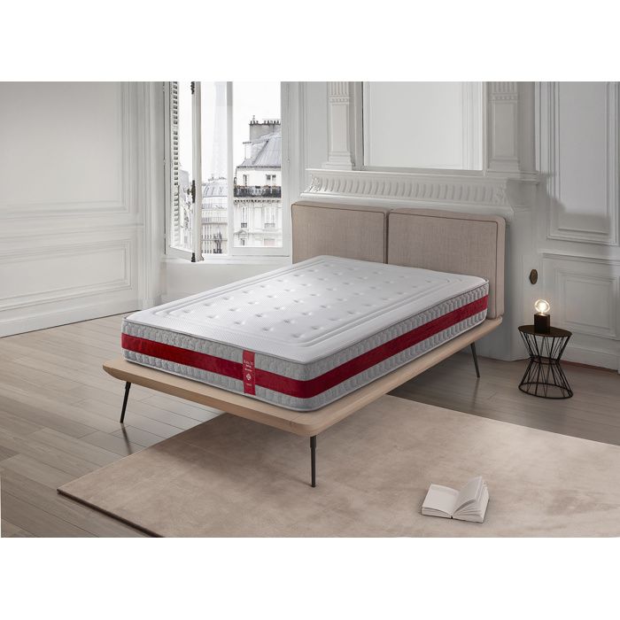 Matelas à mémoire de forme 90x200 cm Ruby - Épaisseur +/- 26 cm - Mi-Ferme - Grande adaptabilité - Mousse FlexCel - Face hiver/été