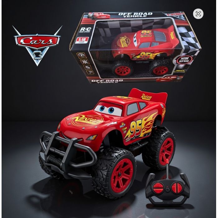 Voiture télécommandée Flash McQueen 4x4 – Cars – Véhicule RC tout-terrain avec télécommande – Jouet enfant