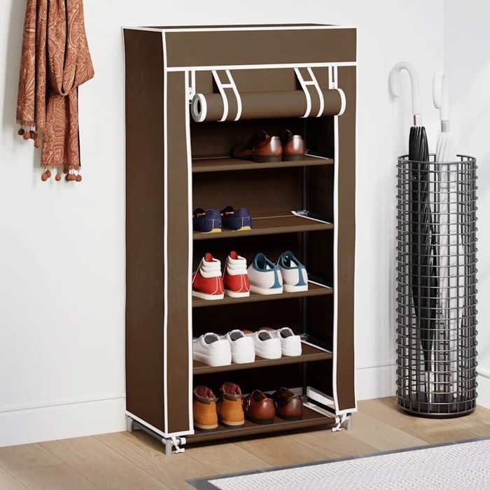 2026 dété®Cabinet Entrée Brun - Porte-chaussures - style minimaliste - étagères 58x28x106cm Brun 892 69421461