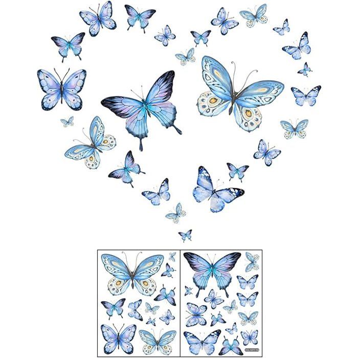 25 Pièces Papillon Sticker Mural Lumineux Papillon Autocollants Muraux Fluorescents Stikers Murals Autoc OBJET DE DECORATION MURALE