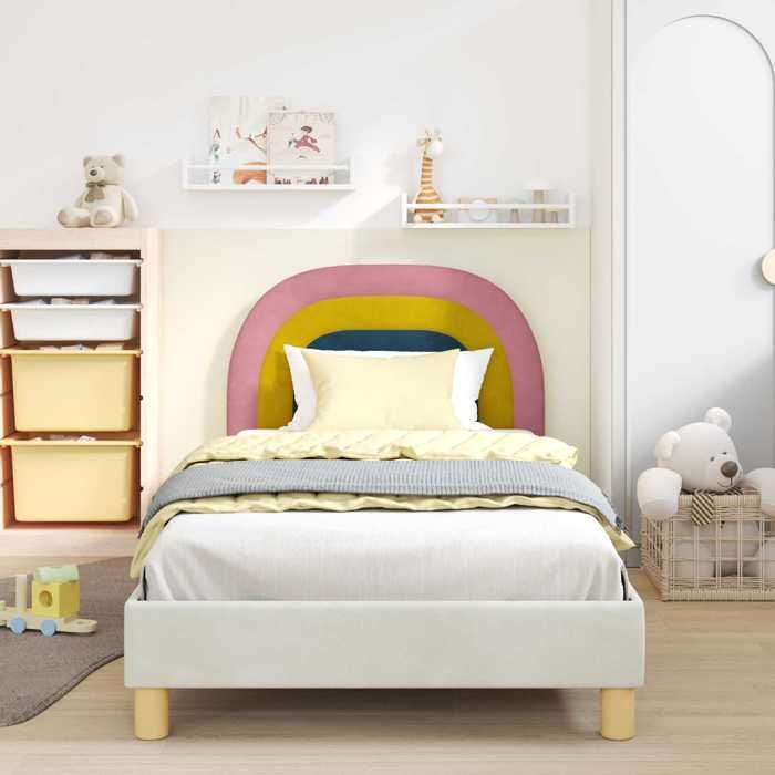 Structure/Cadre de lit pour Enfants - avec tête de lit - Crème 80X200 cm - pour adul/enfant NL14035