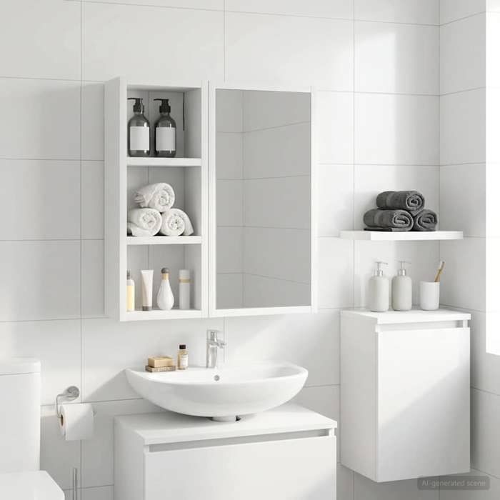 vidaXL Armoire murale de salle de bain Blanc 20 x 10 x 50 cm 889279