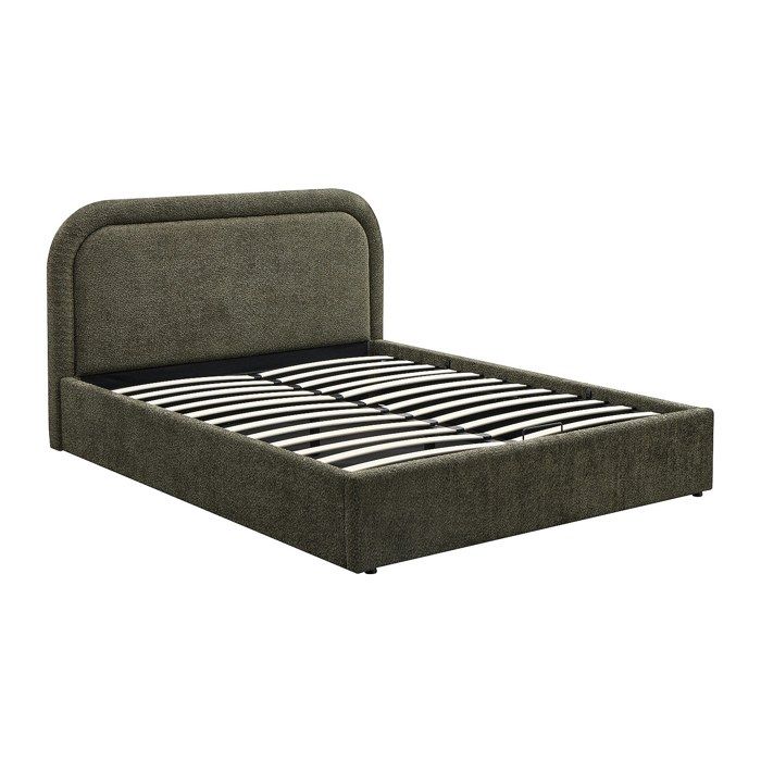 Lit coffre 140 x 190 cm - Tissu bouclette - Vert – FIDOZIA