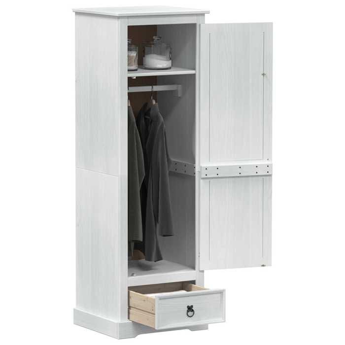 Autumn Mega SaleArmoire DE chambre - Vidaxl - Armoire penderie - grande espace -s avec tiroir Blanc 55x50x170 cm Pin massif FR5971