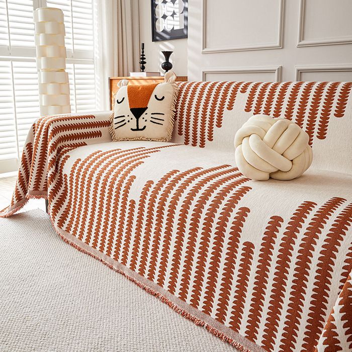 Housse de canapé 180 * 300 cm Couvre Canape Chenille Lavable Chiens Anti Griffe Protection de Meubles pour 2 3 Places(orange)