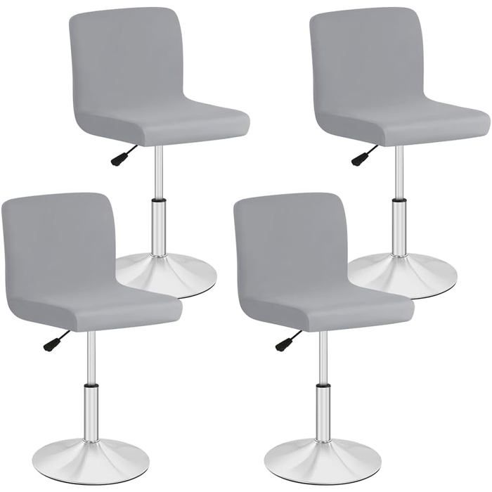 4pcs Housses de chaise haute de bar - Amovibles et lavables - Extensibles - Pour salle à manger et cuisine - Couleur neutre